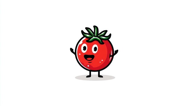 Smiling tomato cartoon character