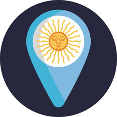 Location pointer associated with travel and landmarks in Argentina.