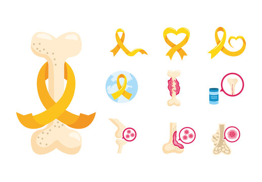 Colorful Sarcoma Day Cancer Illustration Set
