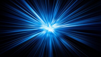 Dramatic Blue Starburst Light Effect Against A Black Background