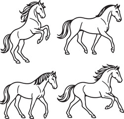 line art horses