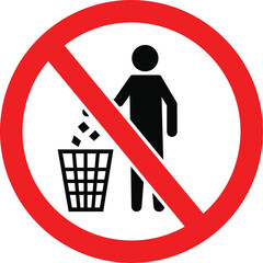 Do not litter sign isolated on white background