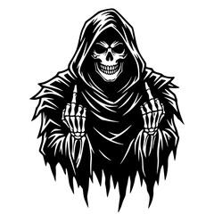 Grim Reaper giving two middle fingers, death svg, dark humor svg, gothic svg, Halloween svg