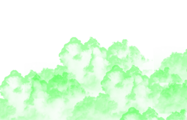 Green fog smoke cloud haze on floor Isolated transparent for morning mist or magic atmosphere.