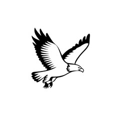 Obraz premium Bald Eagle. Bald Eagle simple black and white line art vector logo