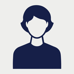 Minimalist flat design illustration of a person in profile