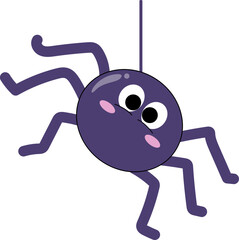 Purple Spider Hanging on Web