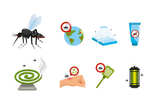 Blue And Red Dengue Mosquito Prevention Health Set