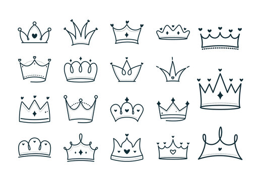 Blue And White Crown Royal Luxury Icons Set