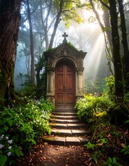 Mystical forest doorway