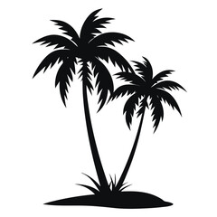Fototapeta premium Minimalist silhouette illustration of two palm trees