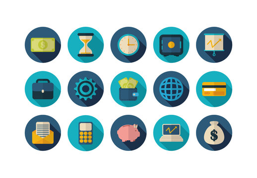 Colorful Finance Banking Business Security Illustration Set