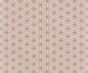 赤色和柄の和紙テクスチャ背景素材