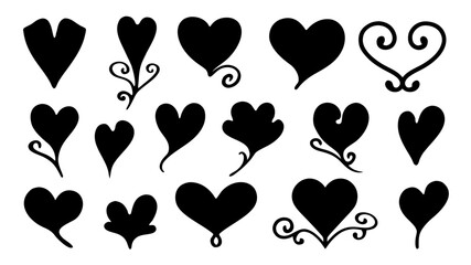Vector illustration of a red heart shaped balloons set for Valentine’s Day celebration and romantic decoration