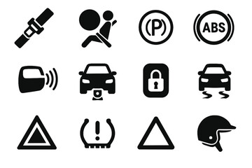 Lights icon triangle vector icons car lock safety child warning control traction