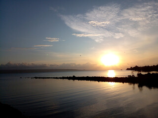 sunset over the river
