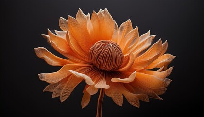Outline Of An Isolated Orange Dried Flower Natural And Imperfect Element