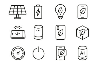 App tech vector mode eco wireless green notification battery icon sustainable biodegradable