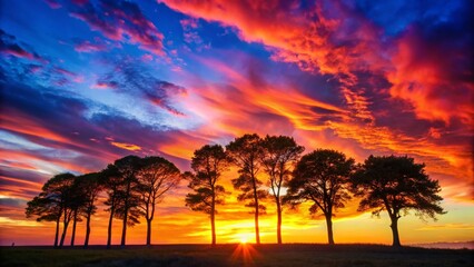 Majestic Silhouette of Trees at Sunset - Inspiring Nature Photography