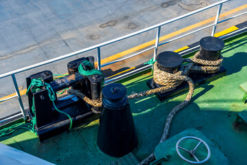 Nautical Equipment Close-Up: Essential Elements of a Ship’s Deck and Mooring