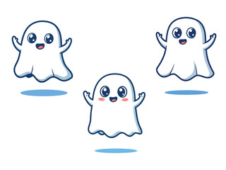 Ghost Cartoon Vector Halloween Mascot