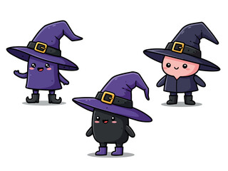 Witch Hat Cartoon Vector Halloween Clipart