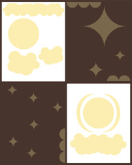 Retro dark brown cozy poster art