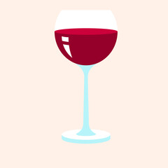 Glass of Wine – Alcohol Drink, Celebration, and Beverage Vector Illustration
