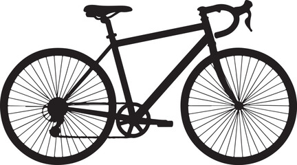 Obraz premium black silhouette of mountain bike on white background, vector