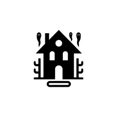 Spooky Haunted House Vector Illustration for Halloween Design