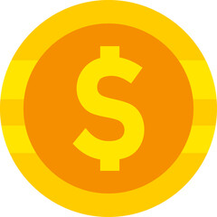 Golden Dollar Icon – Money, Finance, and Wealth Vector Symbol