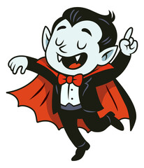 Dancing vampire cartoon character. Cute Dracula illustration © Maxim Filitov