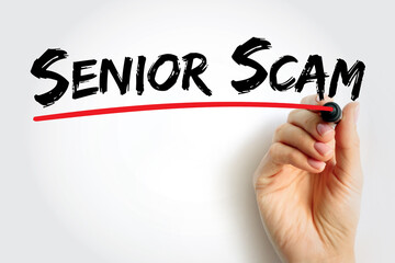 Senior Scam text quote, concept background
