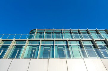 Contemporary Architectural Design Against a Clear Blue Sky