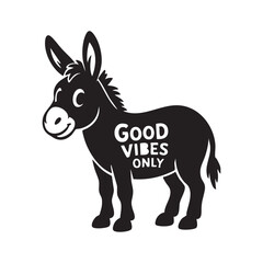 Obraz premium Cute donkey silhouette with 