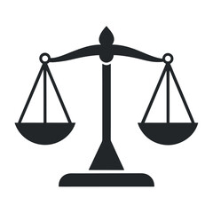 Minimalist silhouette of a classic balance scale design