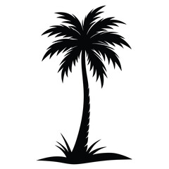 Minimalist silhouette of a single palm tree