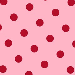 Seamless Red And Pink Polka Dot Pattern for Textile. 
