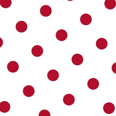 Seamless white and red polka dot fabric design