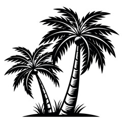 Stylized black and white linocut illustration of an object