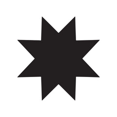 Obraz premium Graphic Black Eight-Pointed Star Shape on a White Background
