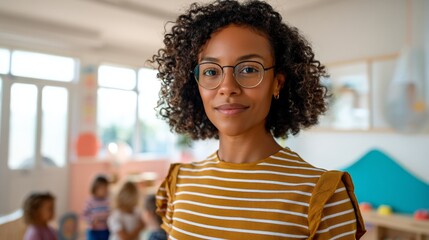 Woman in classroom.