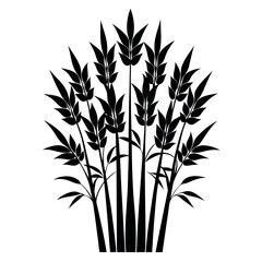 Stylized silhouette of tall slender trees in a cluster