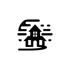Spooky Haunted House Icon for Halloween Designs