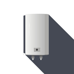 White electric water heater isolated on transparent background