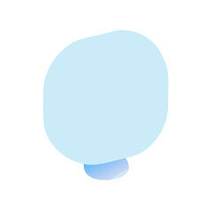 Soft blue blob shape with gradient isolated on transparent background