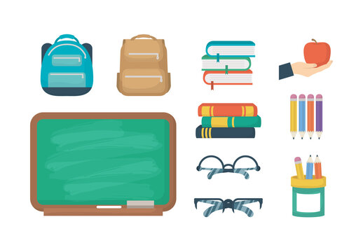 Colorful Teachers Day Education Illustration Set
