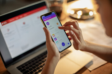 Using mobile banking app
