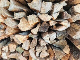 Stack small pieces of wood for firewood