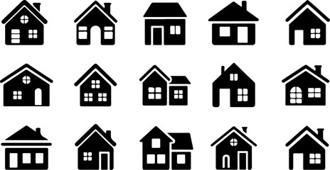 Diverse House Icons A Collection of Simple Home Illustrations